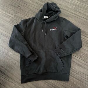 PUMA Black Hoodie Sweatshirt – Red Logo – Size M